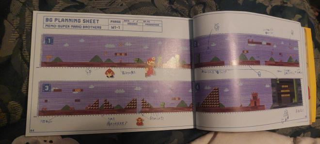 Figura 2: Los niveles de <em>Super Mario Bros.</em> de NES se diseñaban en papel. La estructura de los niveles está inspirada por la estructura <em>kishōtenketsu</em>, en tanto un nivel debe incorporar un elemento nuevo que le muestre nuevas mecánicas a quien está jugando. Fuente: <a href="https://www.reddit.com/r/MarioMaker/comments/1afguhn/graph_paper_to_draft_levels/" target="_blank" rel="noreferrer">https://www.reddit.com/r/MarioMaker/comments/1afguhn/graph_paper_to_draft_levels/</a>.